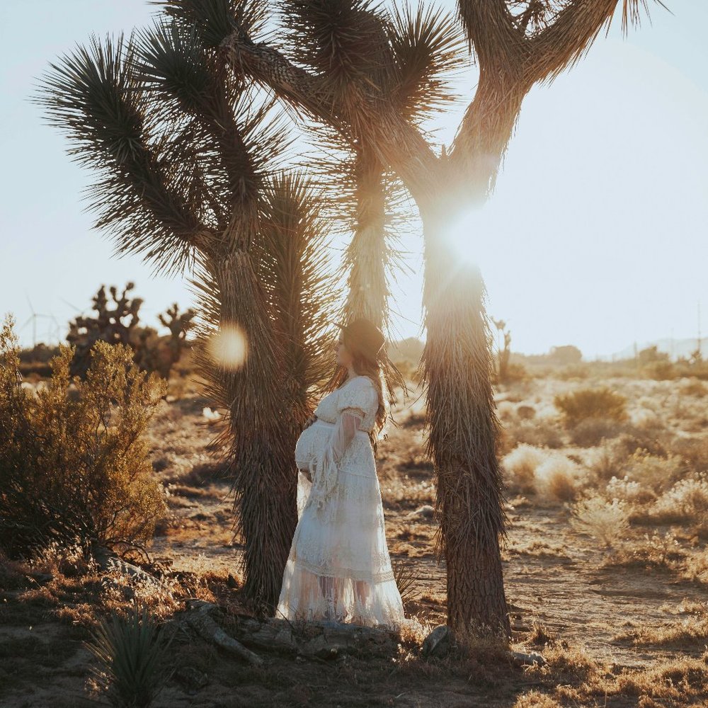 Boho Lace Maternity Gown Photography Long